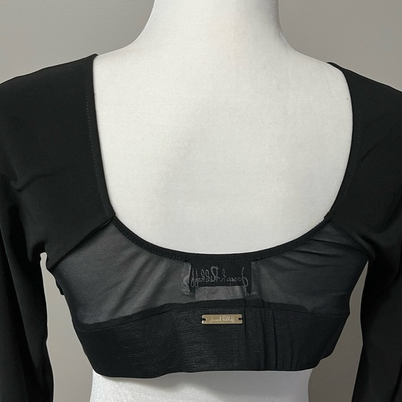 Joseph Ribkoff Shadow Sleeve Style 143431 Black Crop Sheer - Picture 9 of 16